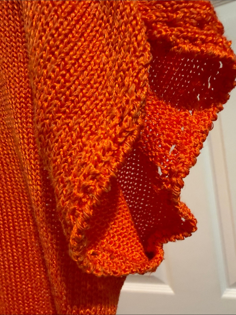 Vintage- Dior Bright Orange Short-Sleeve Knit Top - Picture 7 of 14